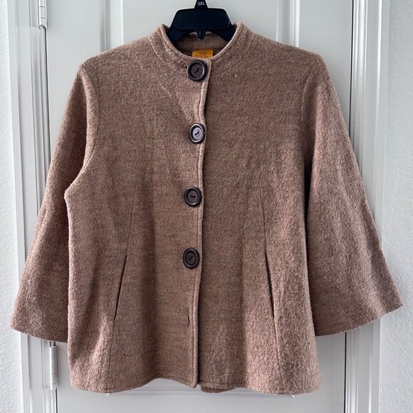 Ruby Rd. Womens Wool Tan Button-Up Jacket Medium - Picture 1 of 10